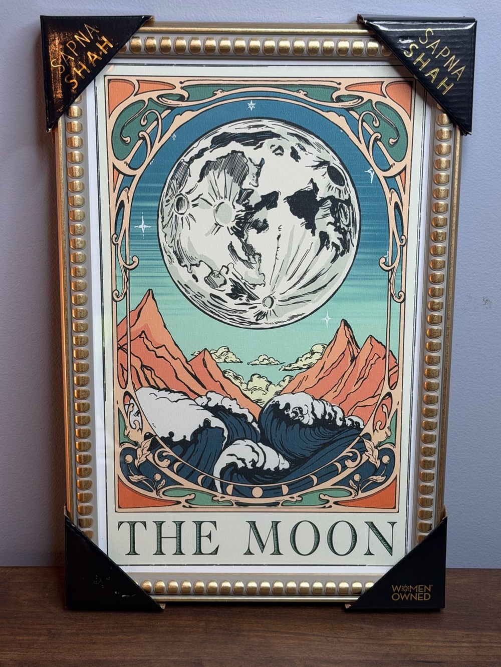 Mystical Sapna Shah “The Moon” Tarot-inspired artwork – 18” x 12”